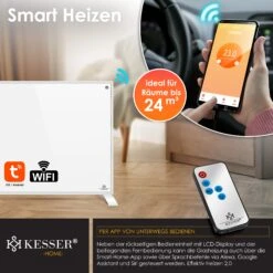 KESSER® Infrarotheizung Energiesparend Infrarot 2in1 Standgerät & Wandmontage Elektroheizung Mit Fernbedienung Thermostat & App-Steuerung Timer Elektrisch Heizpaneel Heizung Konvektor Standfüße -OUTSUNNY Shop 8600364700 24163 prod 005