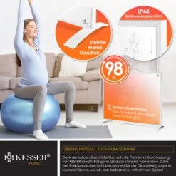 KESSER® Infrarotheizung Energiesparend Infrarot 2in1 Standgerät & Wandmontage Elektroheizung Mit Fernbedienung Thermostat & App-Steuerung Timer Elektrisch Heizpaneel Heizung Konvektor Standfüße -OUTSUNNY Shop 8600364700 24163 prod 006